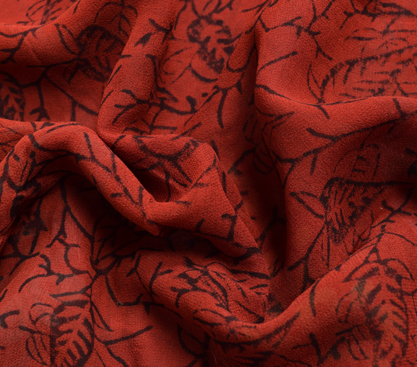 Sushila Vintage Maroon Saree 100% Pure Georgette Silk Hand Block Printed Fabric