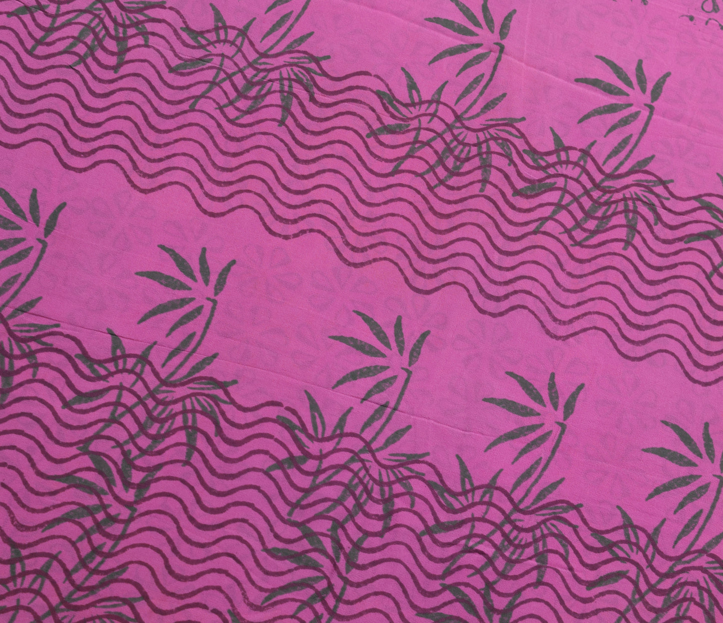 Sushila Vintage Light Purple Saree 100%Pure Georgette Silk Printed Floral Fabric