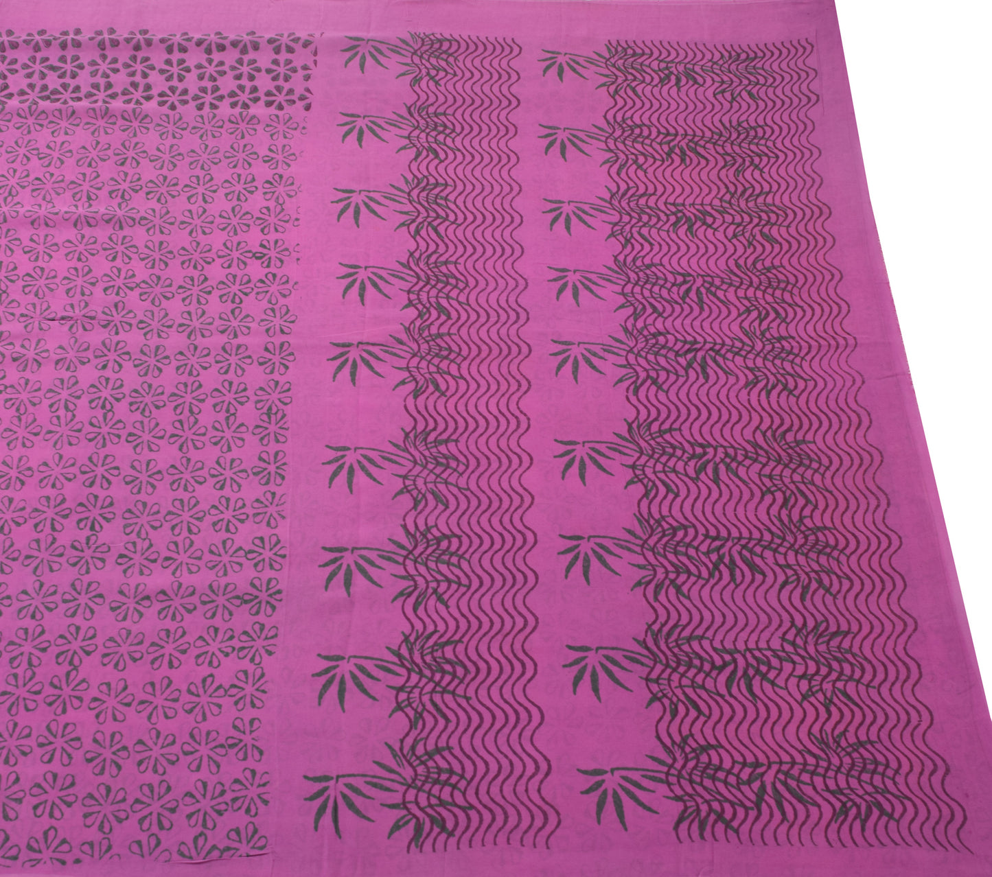 Sushila Vintage Light Purple Saree 100%Pure Georgette Silk Printed Floral Fabric