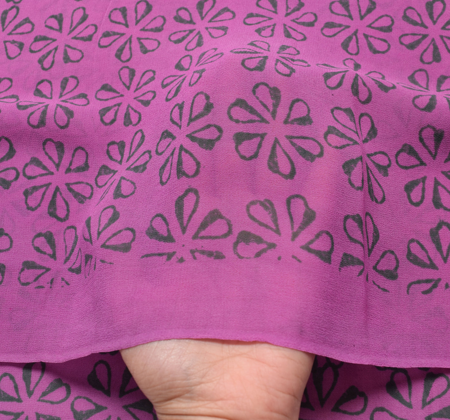 Sushila Vintage Light Purple Saree 100%Pure Georgette Silk Printed Floral Fabric