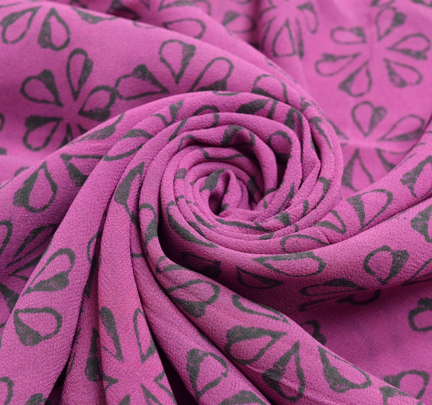 Sushila Vintage Light Purple Saree 100%Pure Georgette Silk Printed Floral Fabric