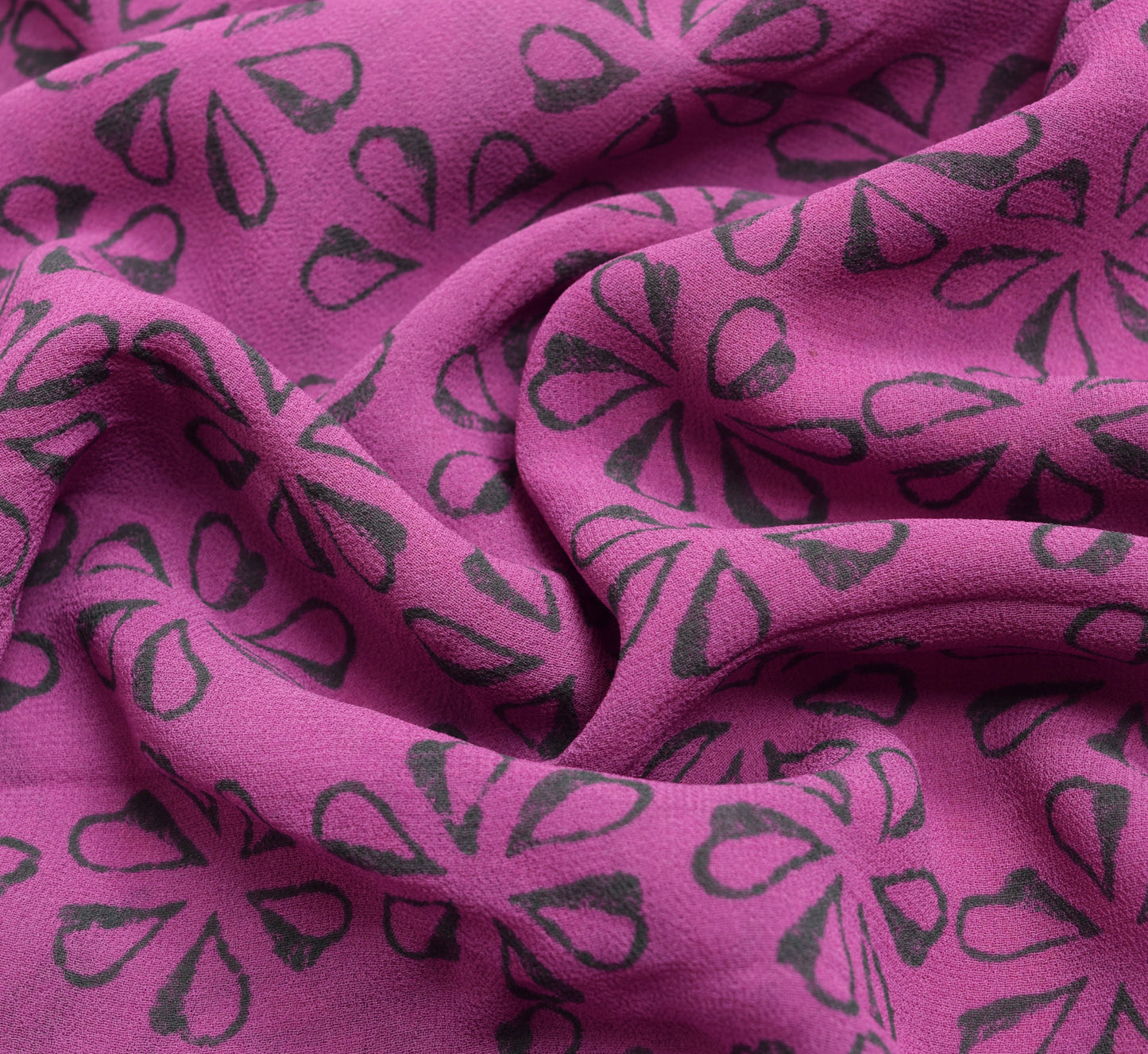 Sushila Vintage Light Purple Saree 100%Pure Georgette Silk Printed Floral Fabric