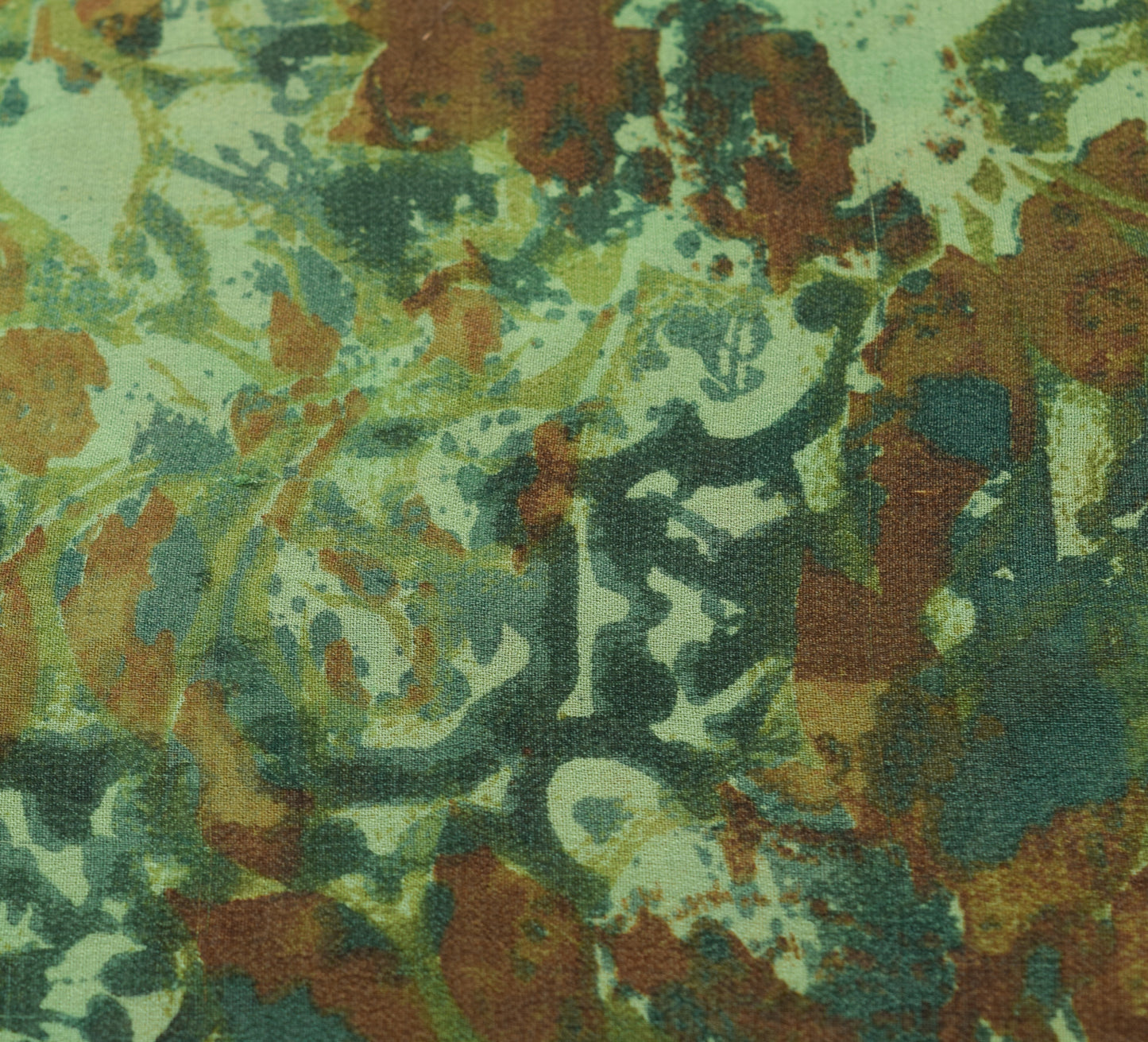 Sushila Vintage Green Saree Pure Georgette Silk Printed Abstract Craft Fabric