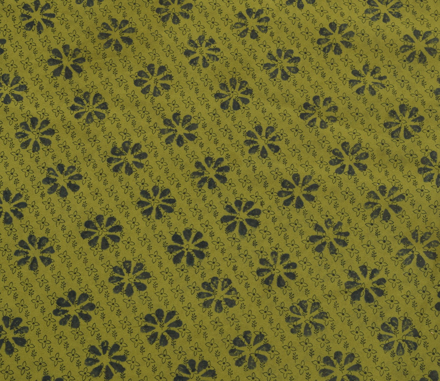 Sushila Vintage Green Saree 100% Pure Georgette Silk Printed Floral Craft Fabric