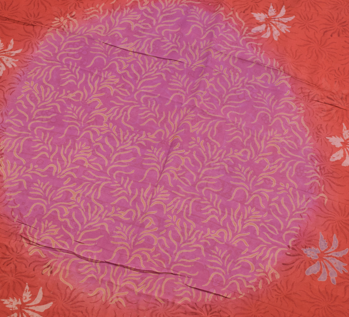 Sushila Vintage Maroon Floral Saree Pure Georgette Silk Printed Craft Fabric