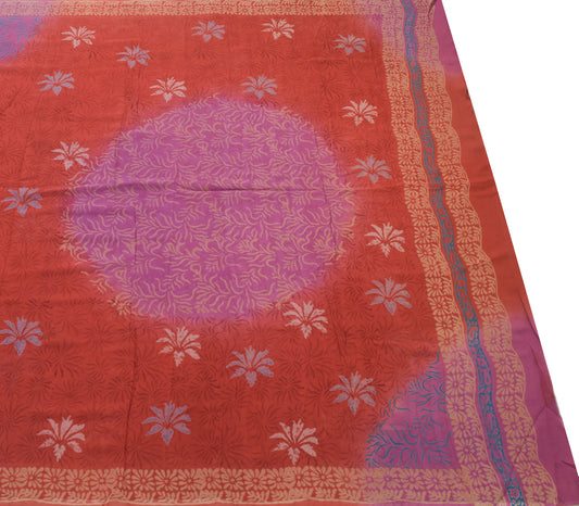 Sushila Vintage Maroon Floral Saree Pure Georgette Silk Printed Craft Fabric