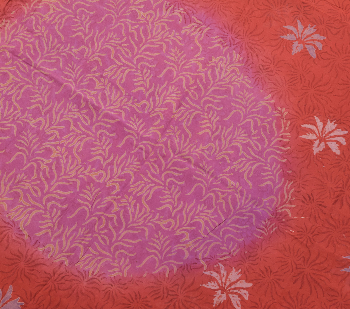 Sushila Vintage Maroon Floral Saree Pure Georgette Silk Printed Craft Fabric