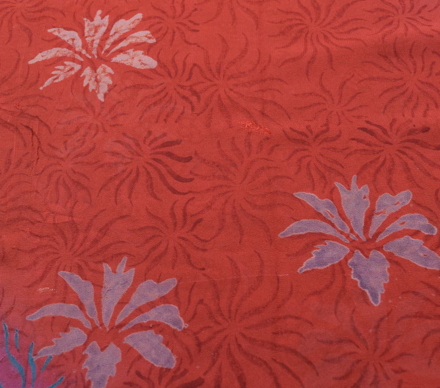 Sushila Vintage Maroon Floral Saree Pure Georgette Silk Printed Craft Fabric