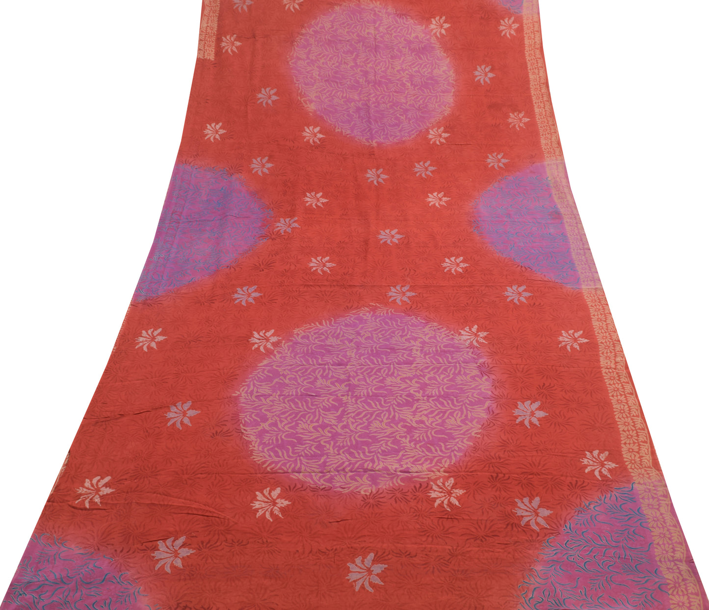 Sushila Vintage Maroon Floral Saree Pure Georgette Silk Printed Craft Fabric