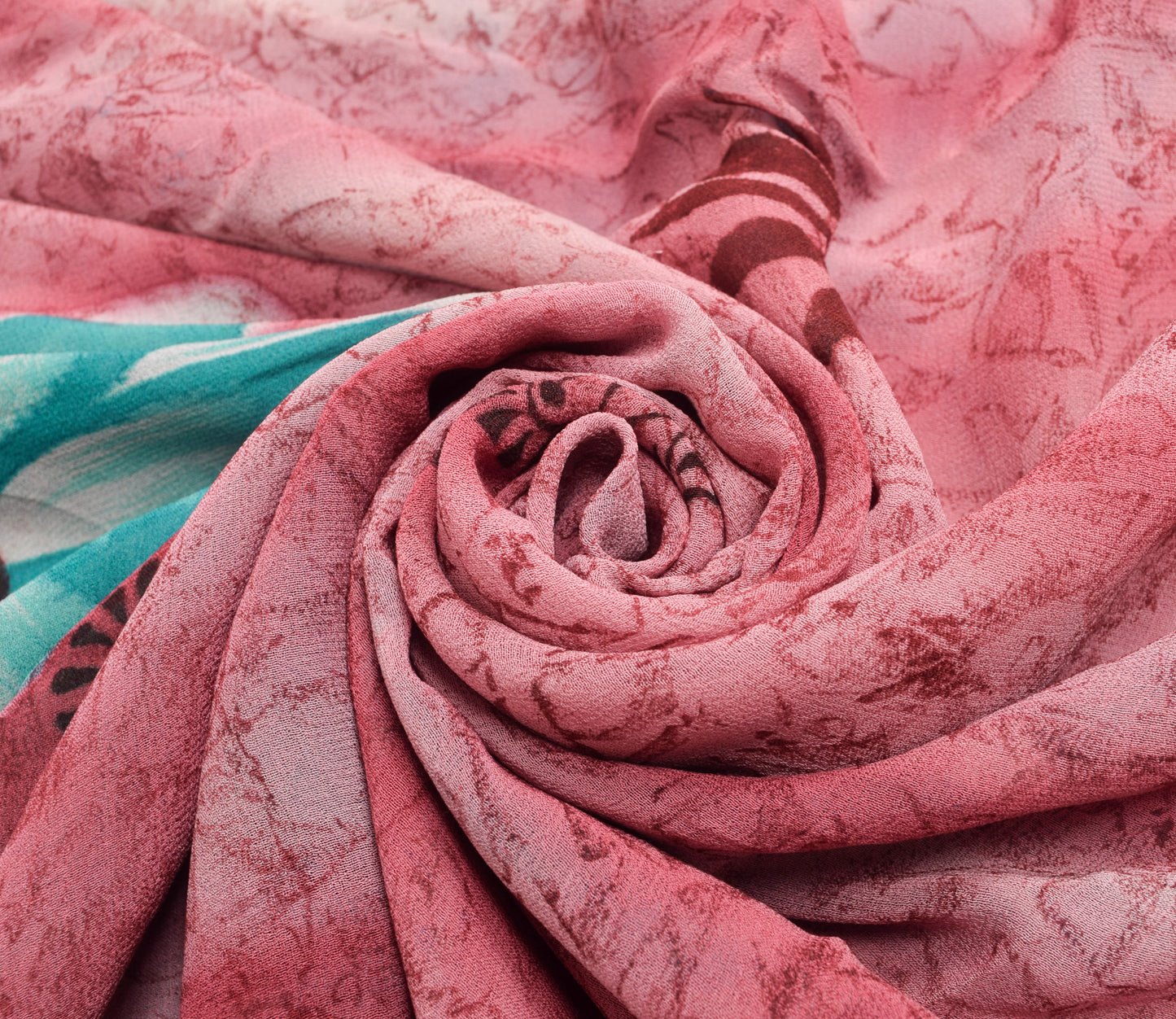 Sushila Vintage Saree 100% Pure Georgette Silk Printed Floral 5 YD Craft Fabric