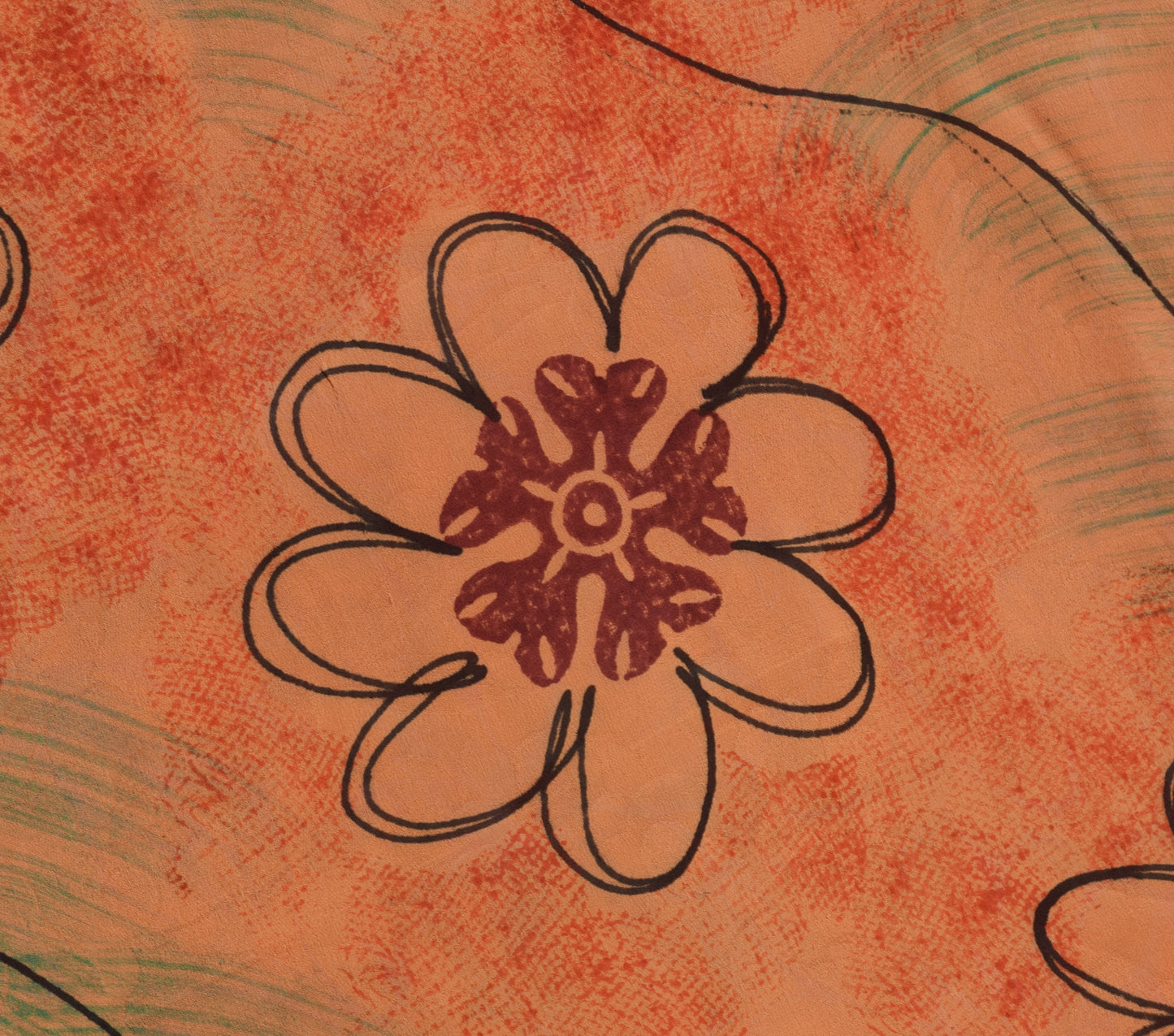 Sushila Vintage Saree 100% Pure Georgette Silk Printed Floral Craft Fabric