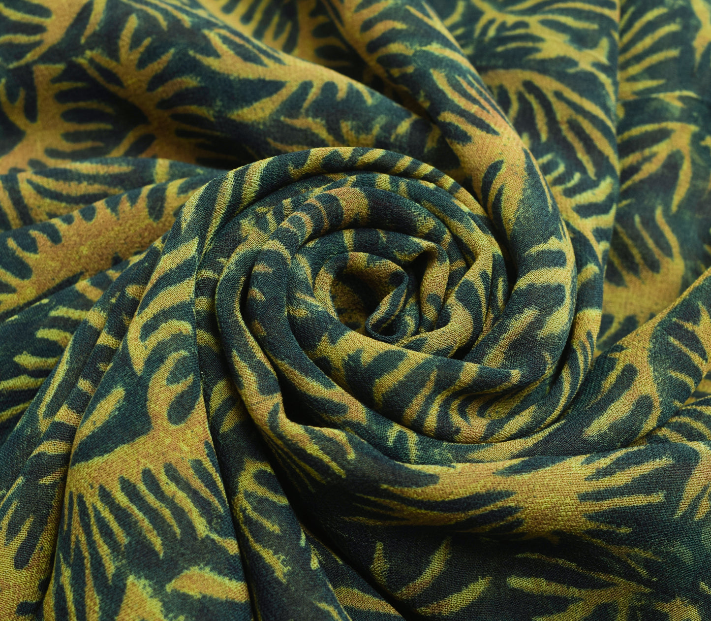 Sushila Vintage Dark Green Saree 100% Pure Georgette Silk Printed Craft Fabric