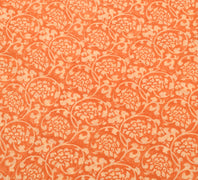 Sushila Vtg. Branded Orange Saree Pure Georgette Silk Hand Block Printed Fabric