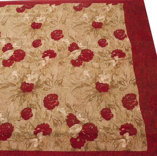 Sushila Vintage Saree 100% Pure Georgette Silk Printed Floral Decor Craft Fabric