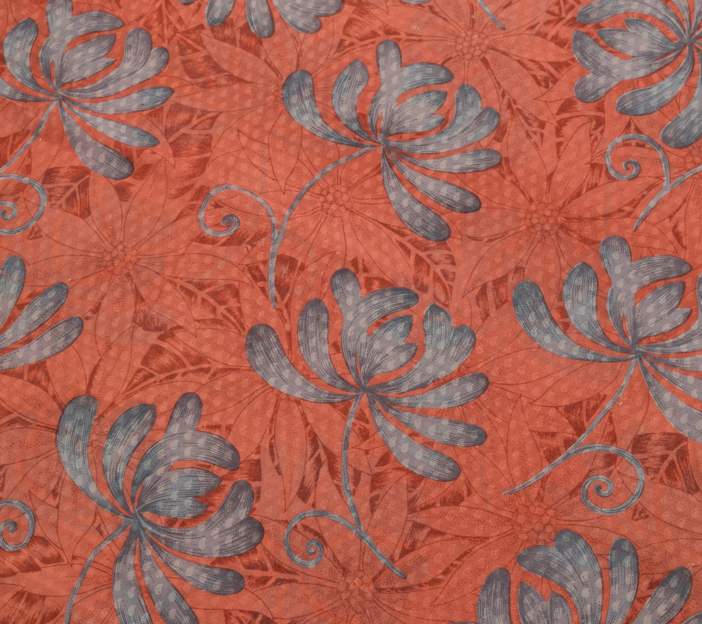 Sushila Vintage Saree Floral Indian 100%Pure Georgette Silk Printed Craft Fabric