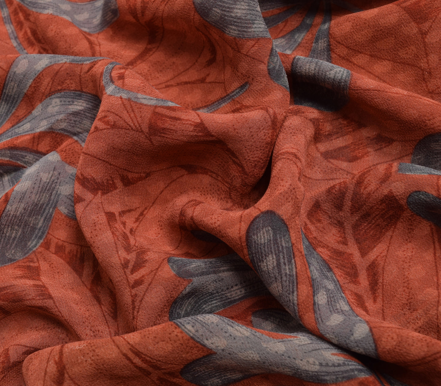 Sushila Vintage Saree Floral Indian 100%Pure Georgette Silk Printed Craft Fabric