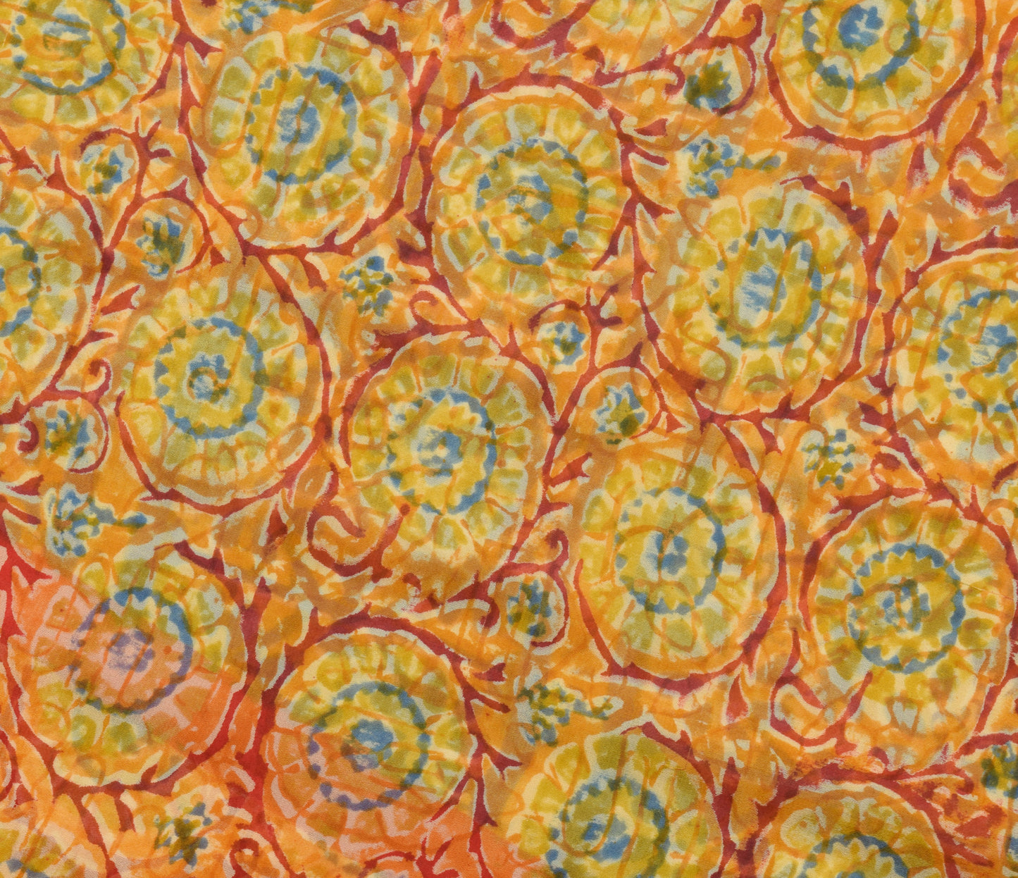 Sushila Vtg Saree Georgette Silk Floral Printed with Patch Work Border Fabric