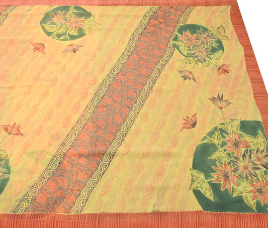 Sushila Vintage Floral  Saree Pure Georgette Silk Printed Multi-Color Fabric