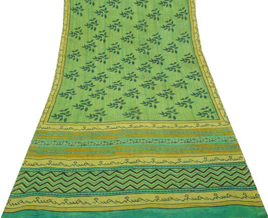 Sushila Vintage Green Branded Saree Pure Georgette Silk Printed Floral Fabric