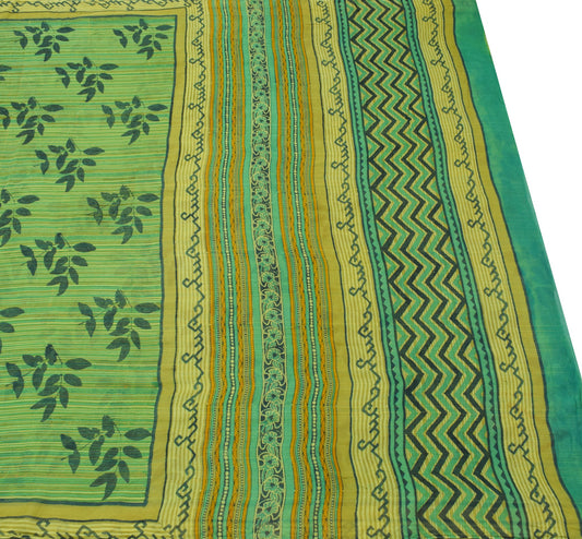 Sushila Vintage Green Branded Saree Pure Georgette Silk Printed Floral Fabric