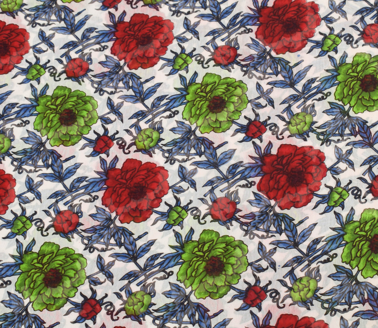 Sushila Vintage Saree 100% Pure Georgette Silk White Floral Printed Craft Fabric