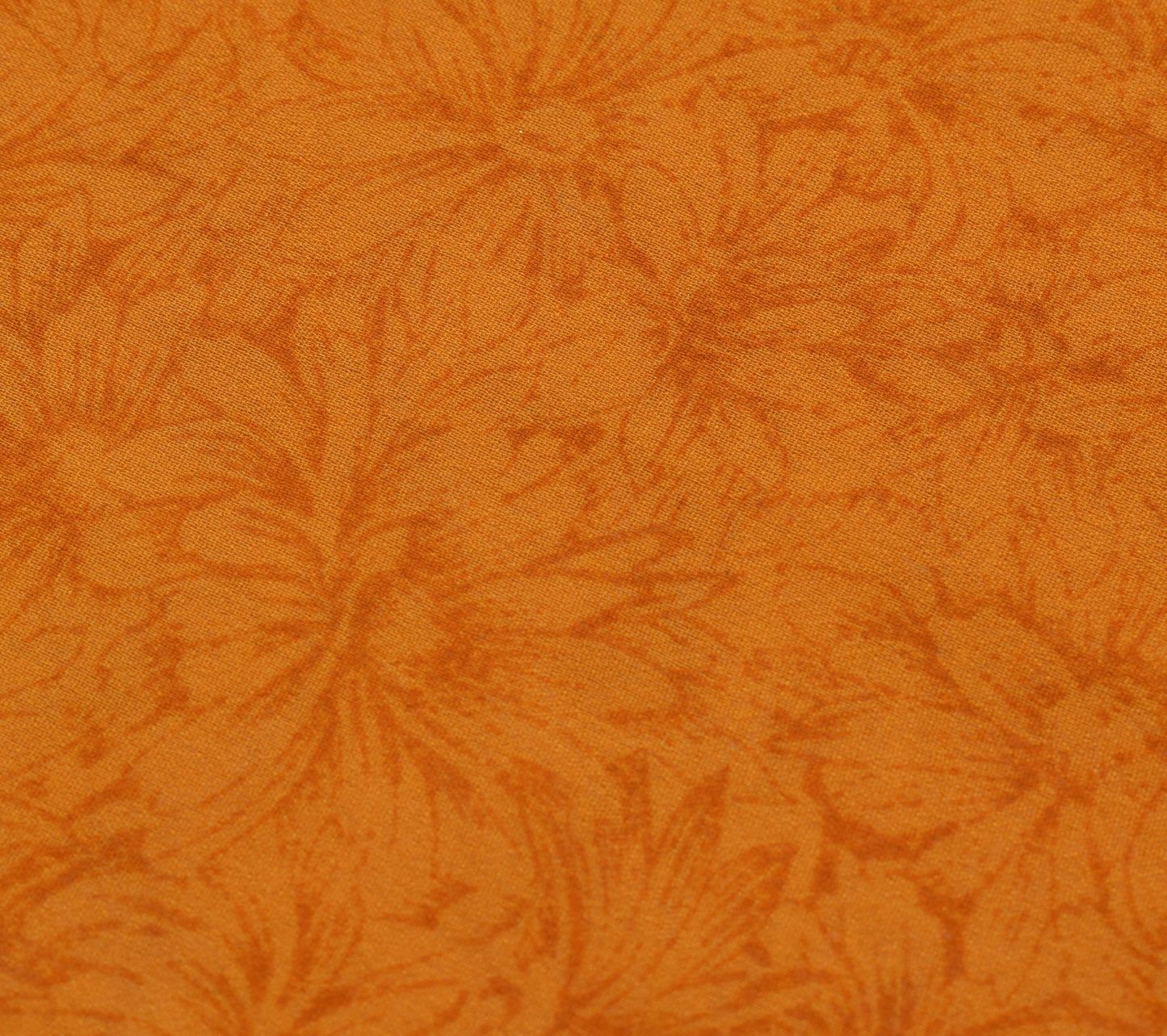 Sushila Vintage Bright Orange Saree Pure Georgette Silk Printed Craft Fabric