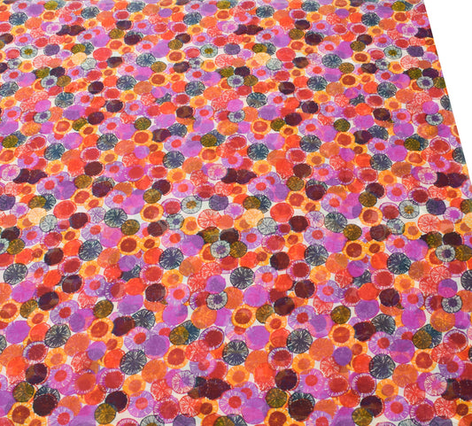 Sushila Vintage Saree 100% Pure Georgette Silk Printed White Dress Craft Fabric