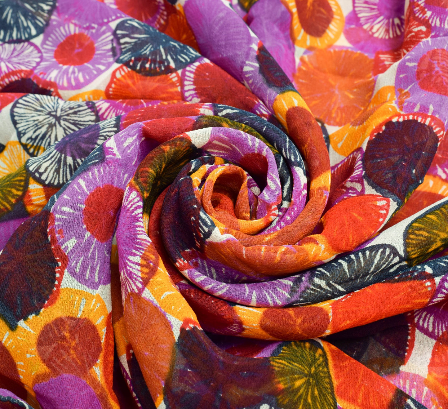 Sushila Vintage Saree 100% Pure Georgette Silk Printed White Dress Craft Fabric