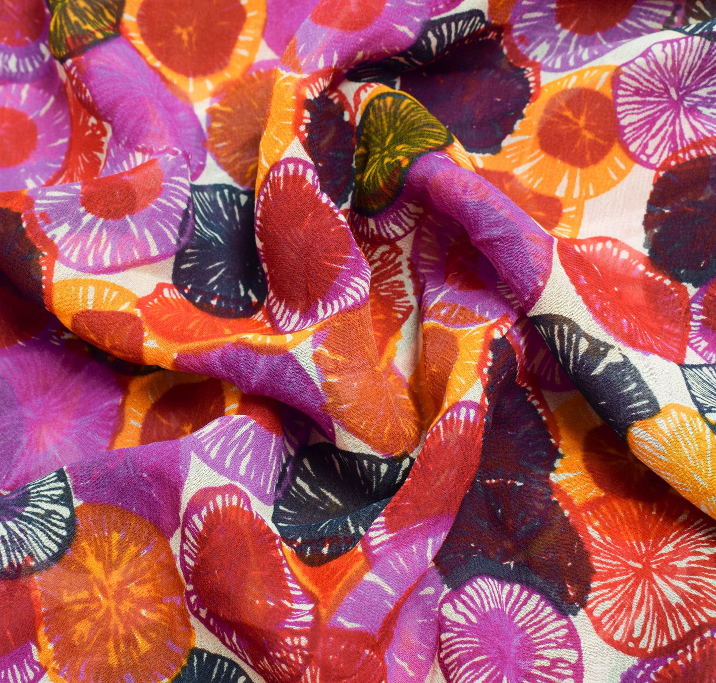 Sushila Vintage Saree 100% Pure Georgette Silk Printed White Dress Craft Fabric