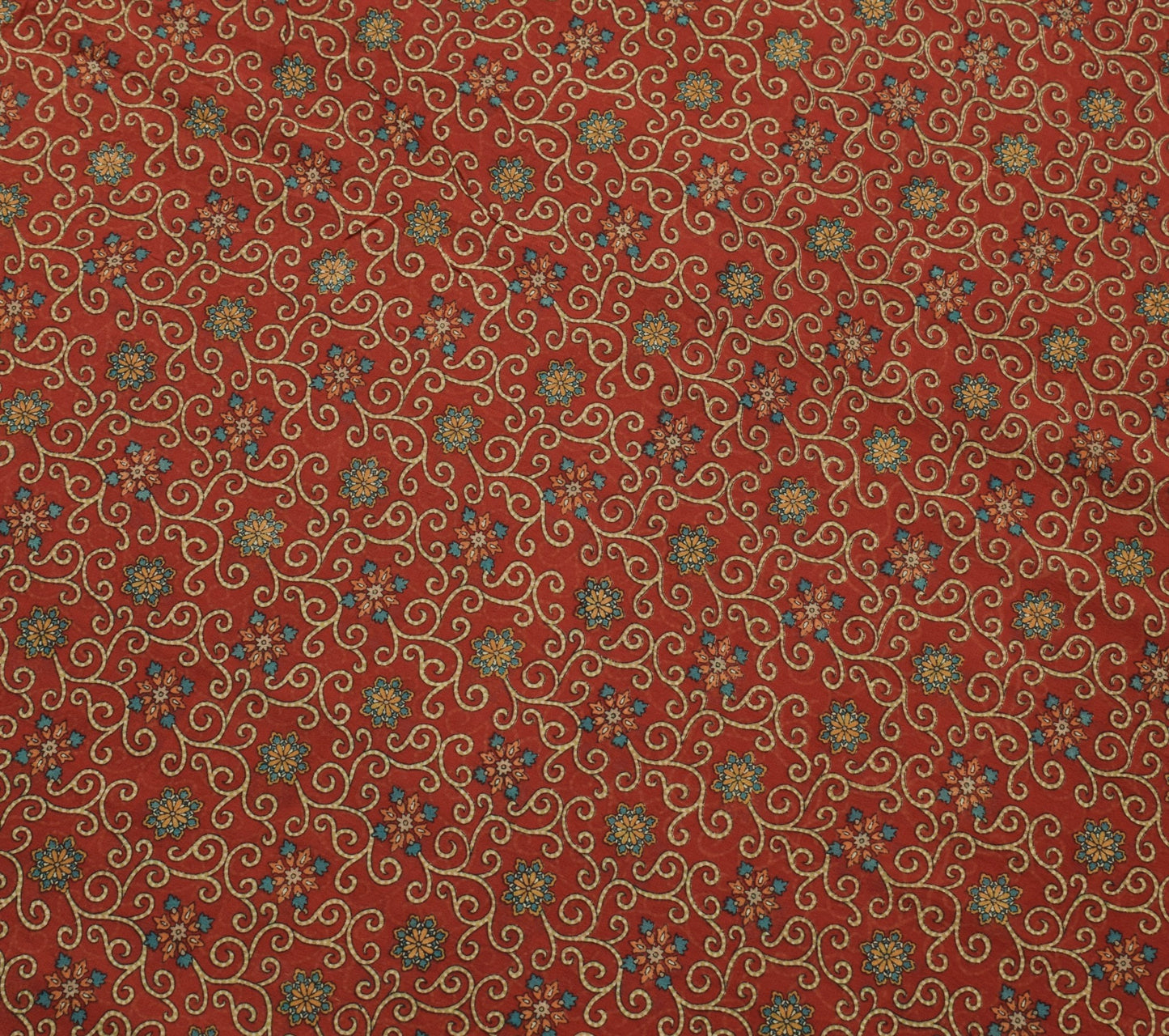 Sushila Vintage Floral Saree Maroon 100%Pure Georgette Silk Printed Craft Fabric