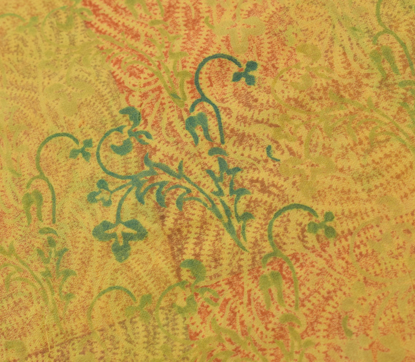 Sushila Vintage Floral Casual Saree 100%Pure Georgette Silk Printed Craft Fabric