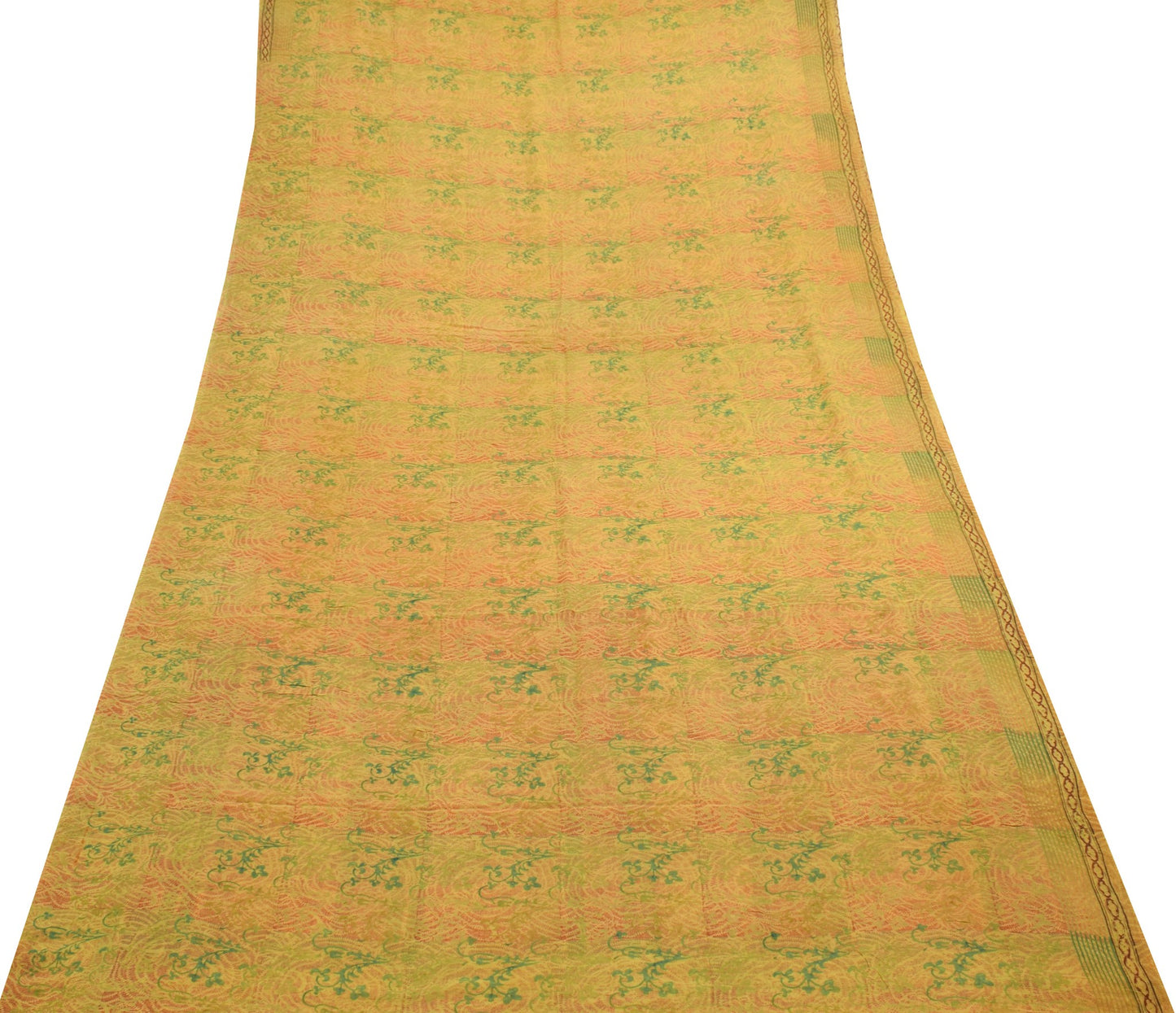 Sushila Vintage Floral Casual Saree 100%Pure Georgette Silk Printed Craft Fabric