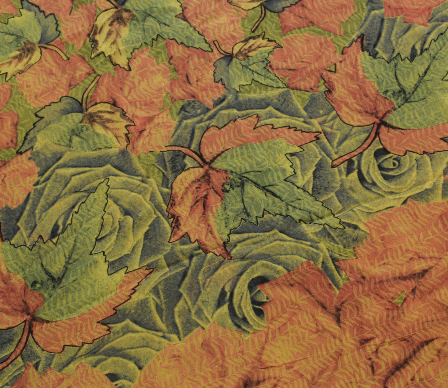 Sushila Vintage Floral Green Saree 100% Pure Georgette Silk Printed Craft Fabric