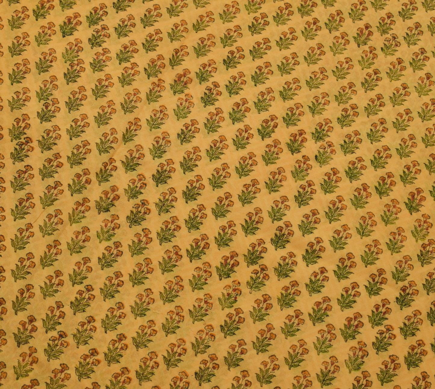 Sushila Vintage Brown Floral Saree 100% Pure Georgette Silk Printed Craft Fabric