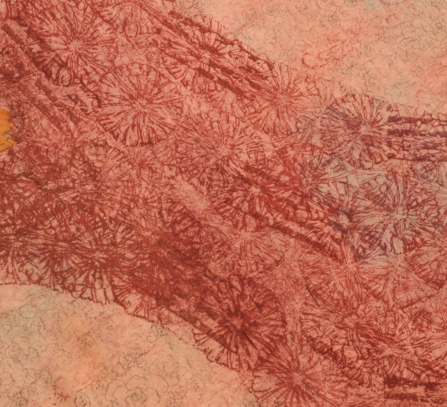 Sushila Vintage Peach Saree 100% Pure Georgette Silk Floral Printed Craft Fabric