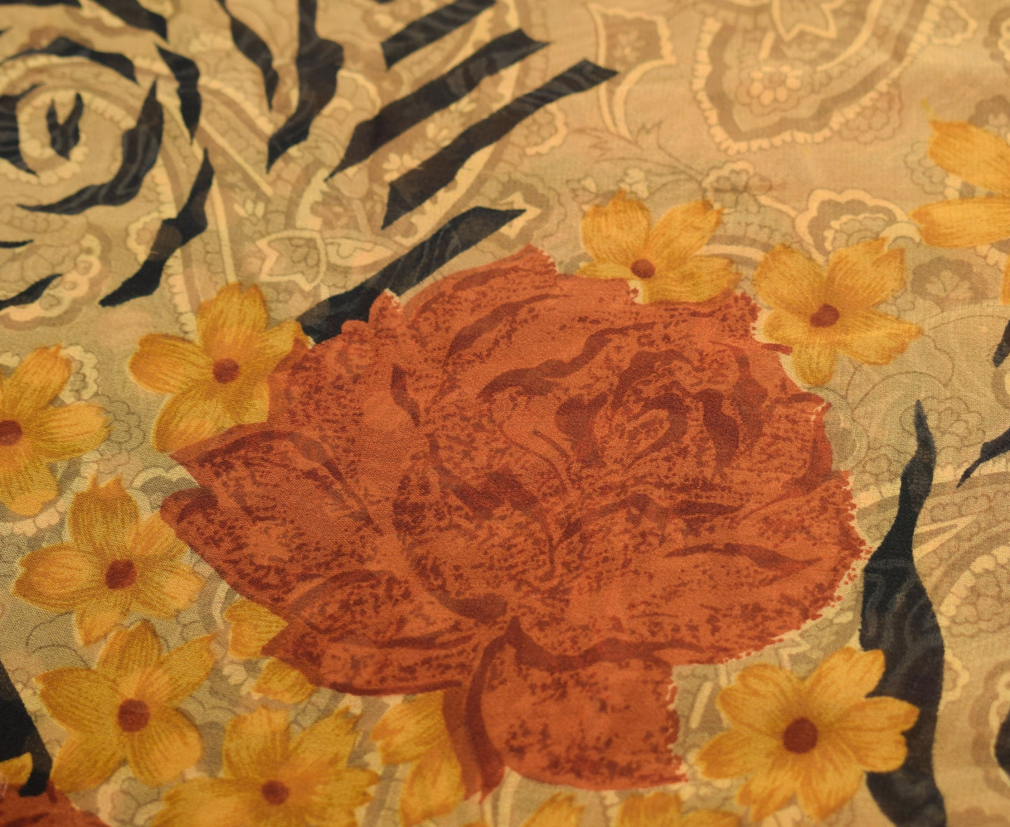 Sushila Vintage Polka Dot Saree Pure Georgette Silk Printed Black Craft Fabric