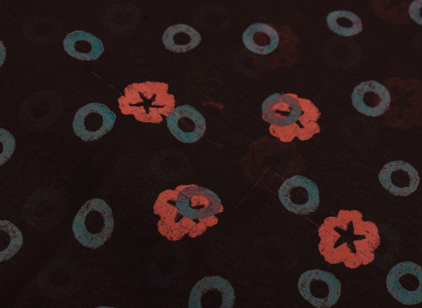 Sushila Vintage Black Scrap Saree Pure Georgette Printed Sari Remnant Fabric