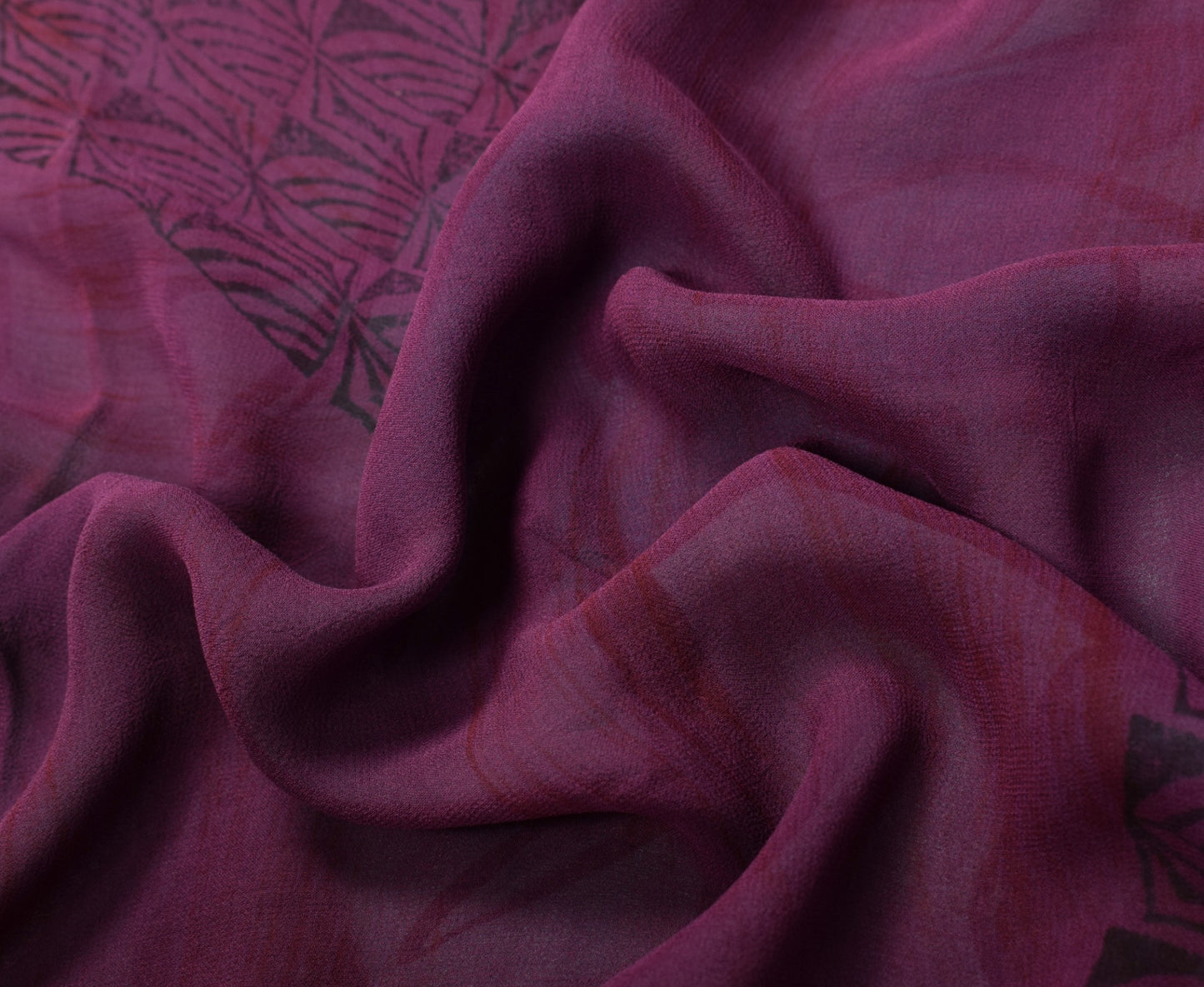 Sushila Vintage Floral Saree 100%Pure Georgette Silk Printed Indian Craft Fabric