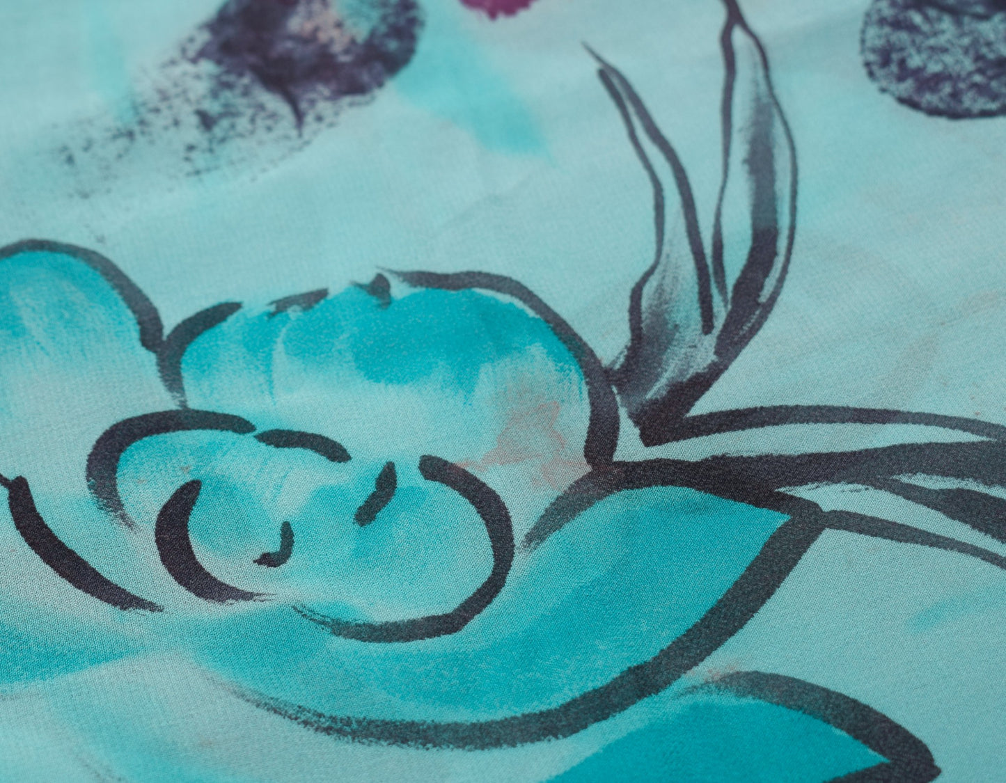 Sushila Vintage Floral Saree 100%Pure Georgette Silk Printed Indian Craft Fabric