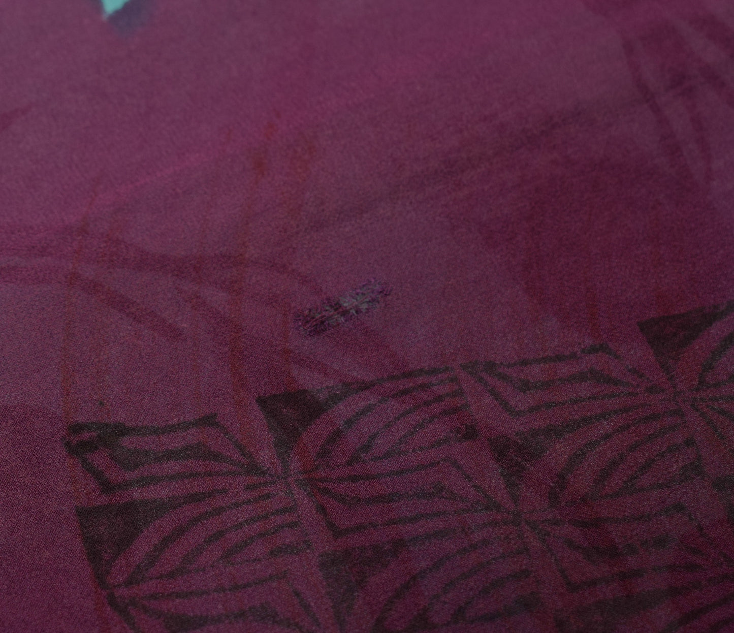 Sushila Vintage Floral Saree 100%Pure Georgette Silk Printed Indian Craft Fabric