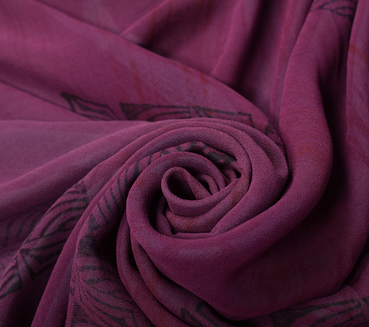 Sushila Vintage Floral Saree 100%Pure Georgette Silk Printed Indian Craft Fabric