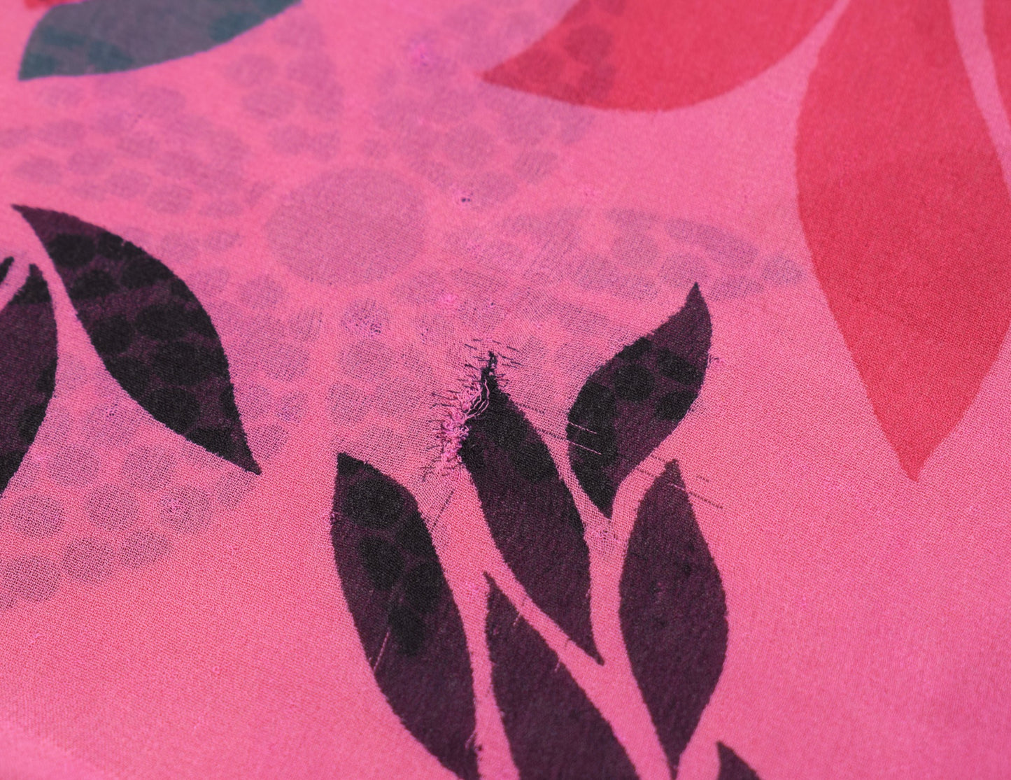 Sushila Vintage Pink Scrap Saree Pure Georgette Printed Floral Remnant Sari