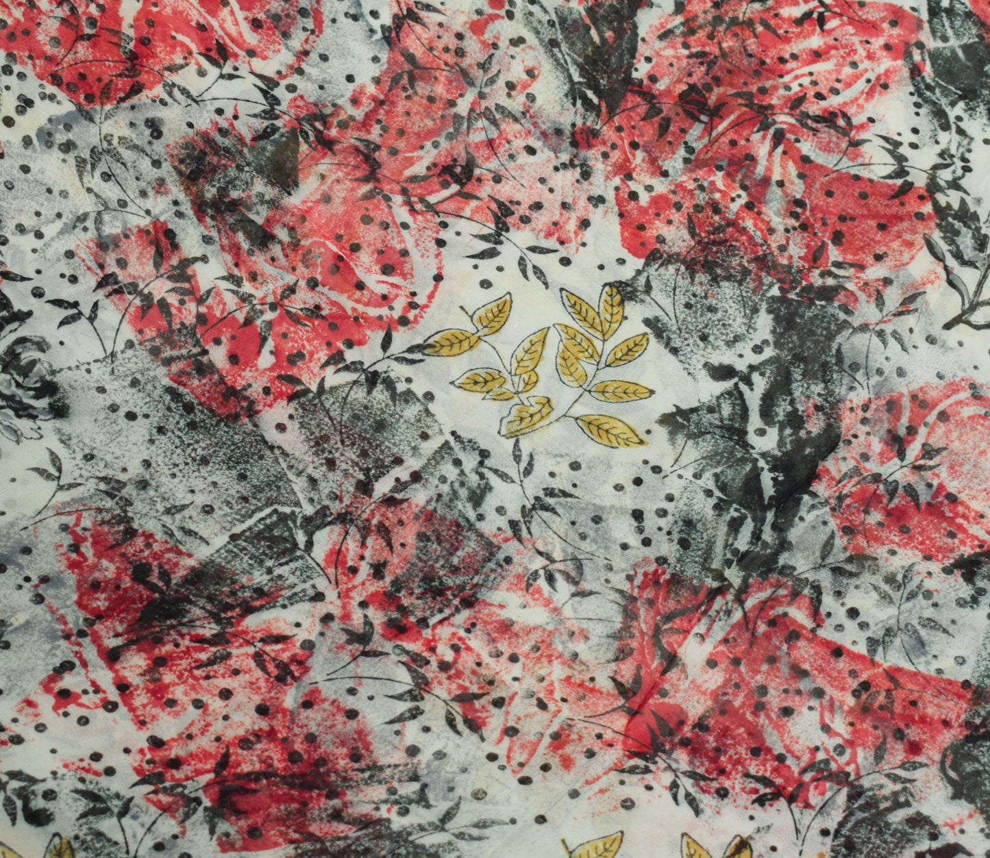 Sushila Vintage Scrap Saree Pure Georgette Printed Floral Remnant Sari Fabric