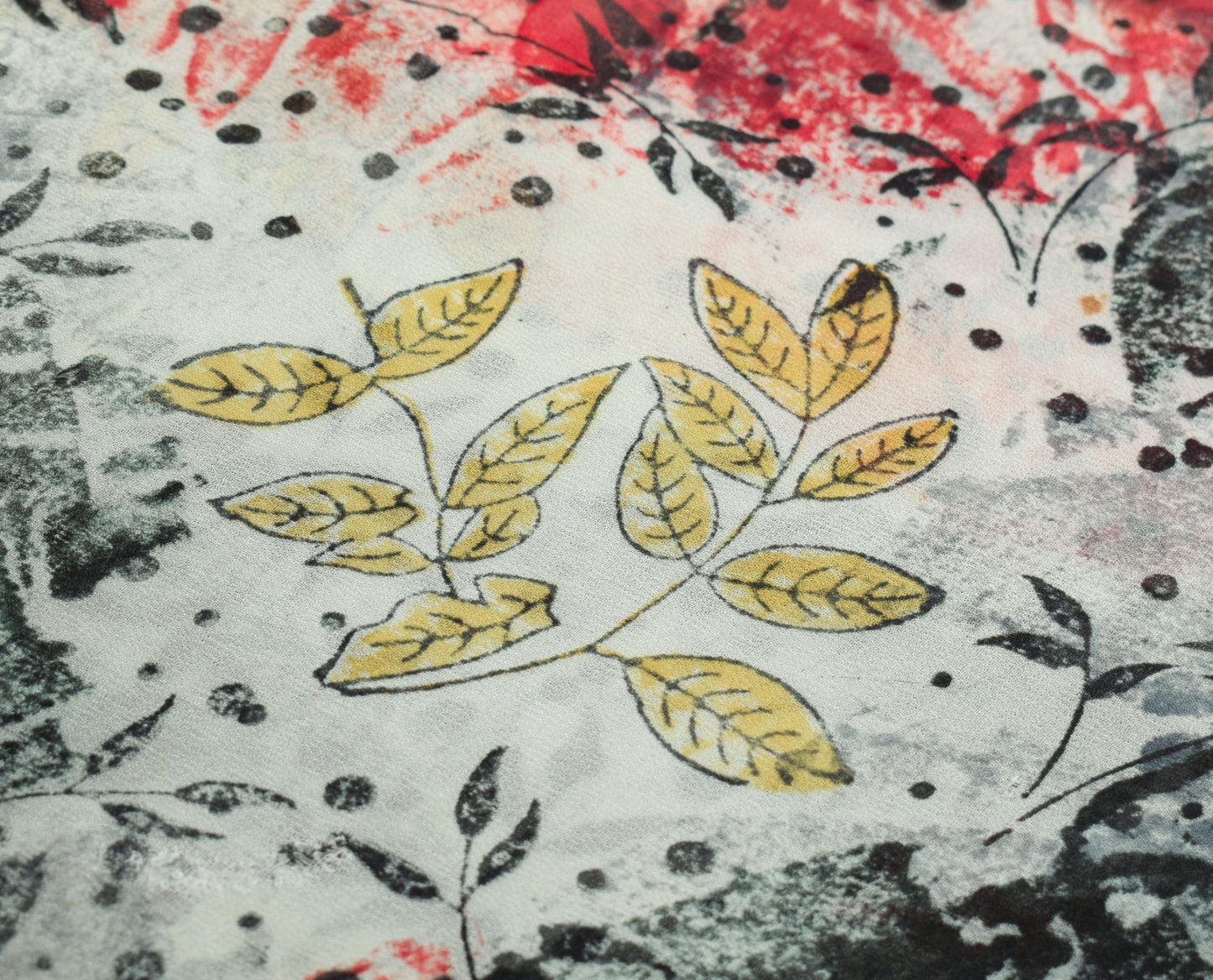 Sushila Vintage Scrap Saree Pure Georgette Printed Floral Remnant Sari Fabric