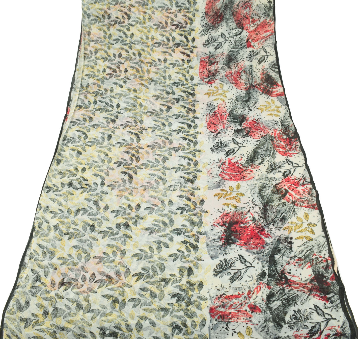 Sushila Vintage Scrap Saree Pure Georgette Printed Floral Remnant Sari Fabric