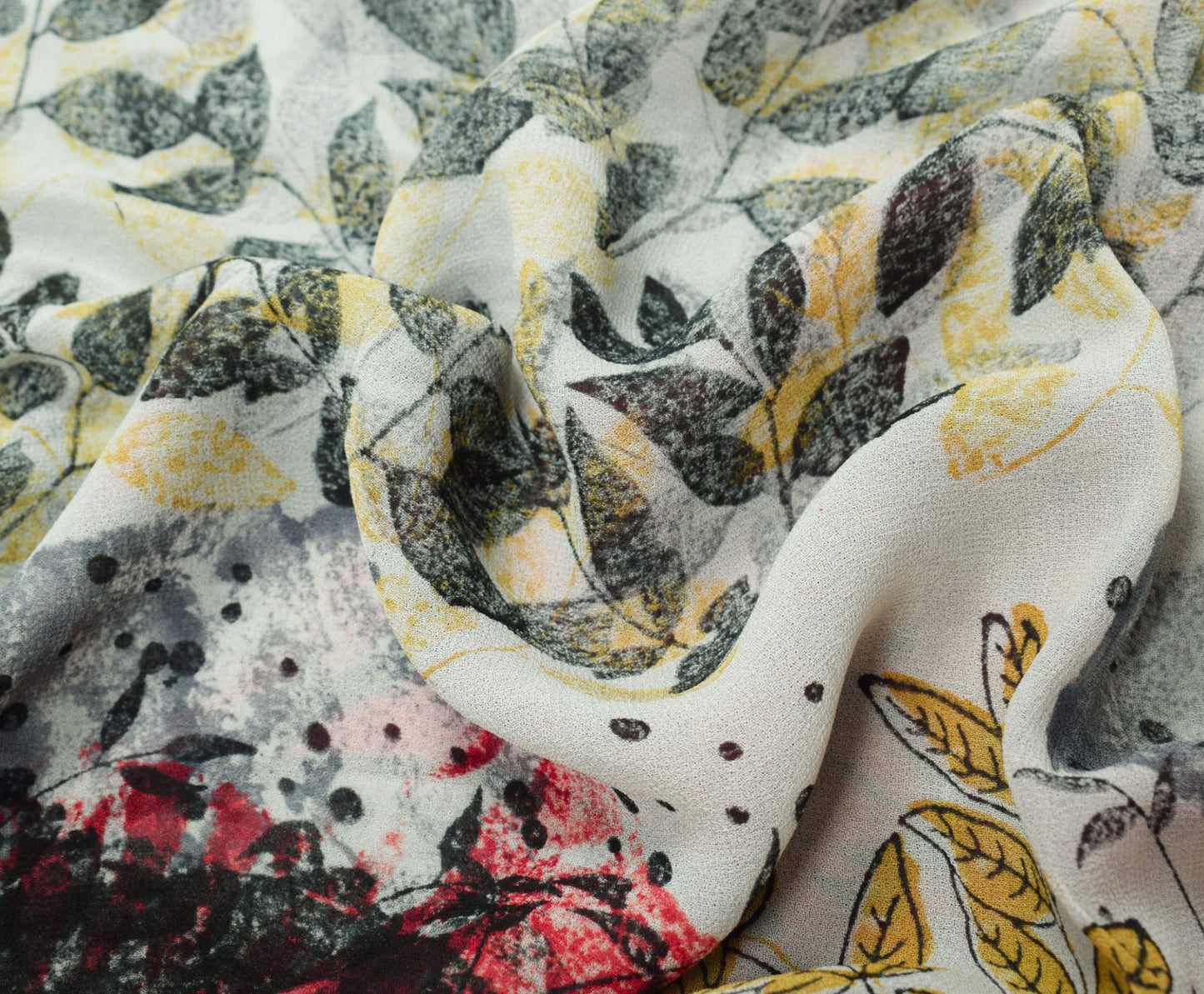Sushila Vintage Scrap Saree Pure Georgette Printed Floral Remnant Sari Fabric