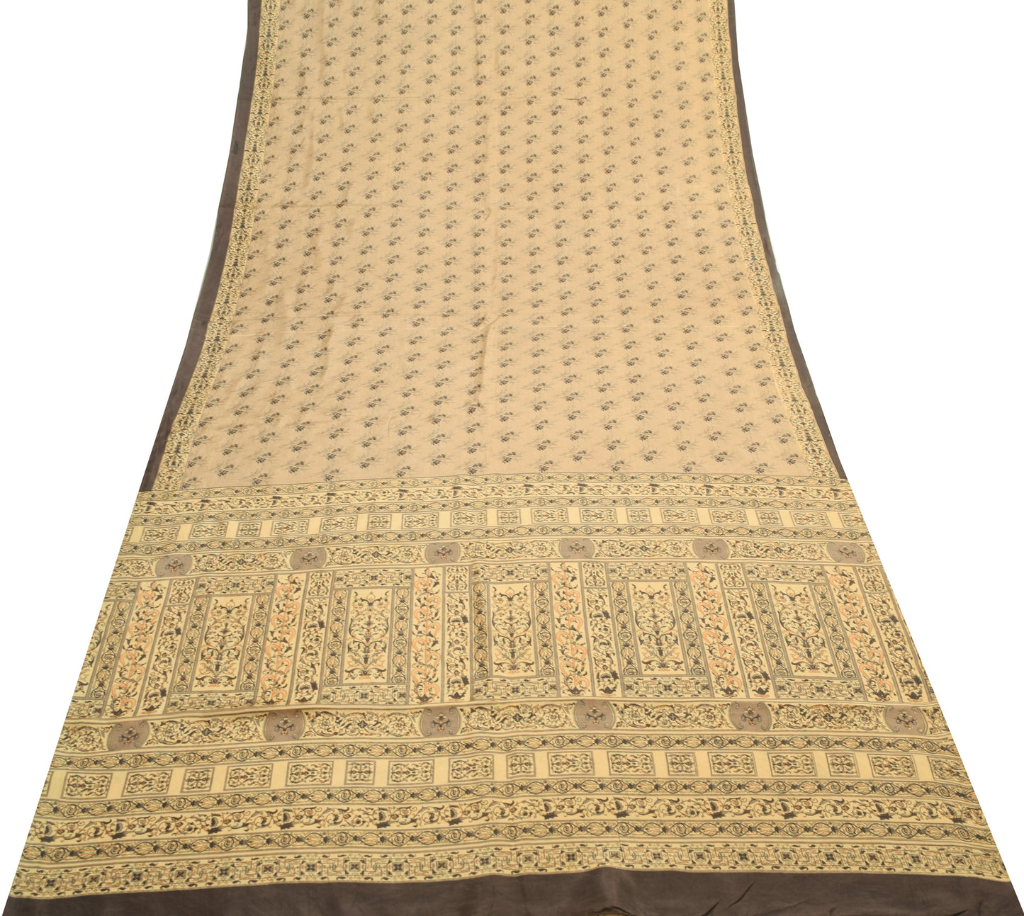 Sushila Vintage Saree 100% Pure Silk Printed Floral Soft Craft Indian Fabric