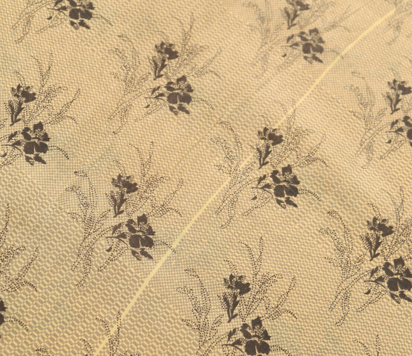 Sushila Vintage Saree 100% Pure Silk Printed Floral Soft Craft Indian Fabric