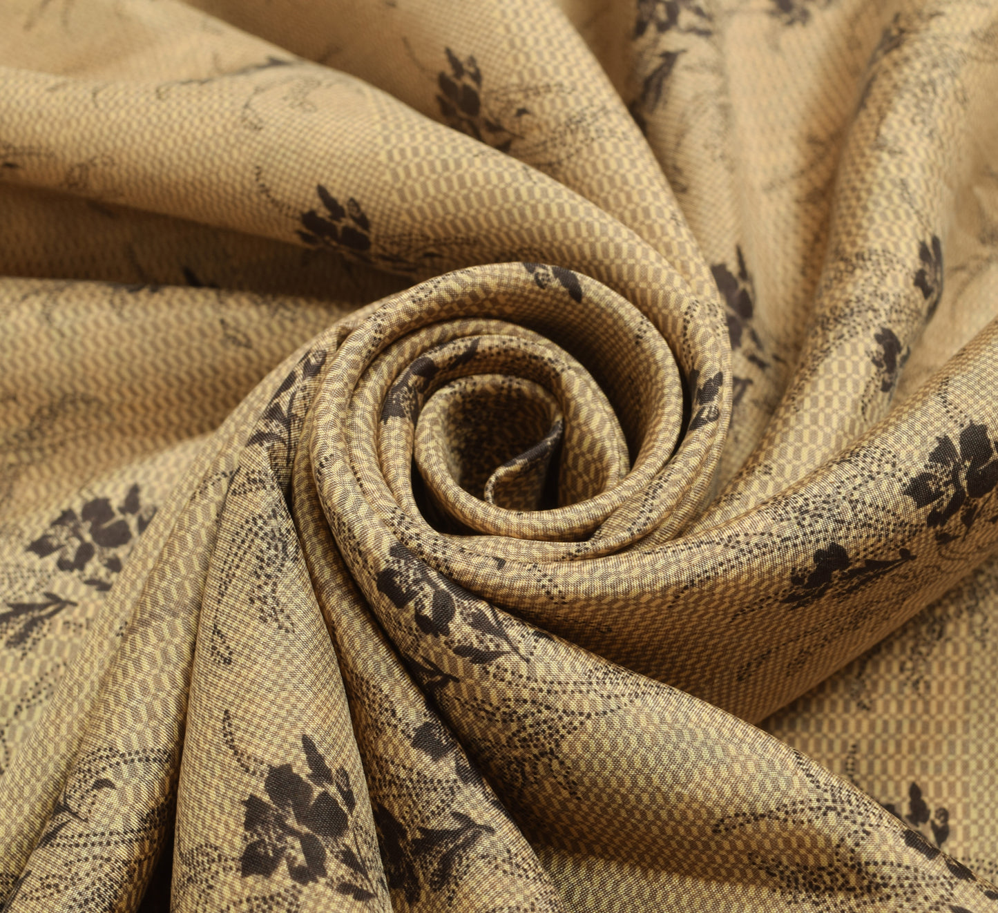 Sushila Vintage Saree 100% Pure Silk Printed Floral Soft Craft Indian Fabric