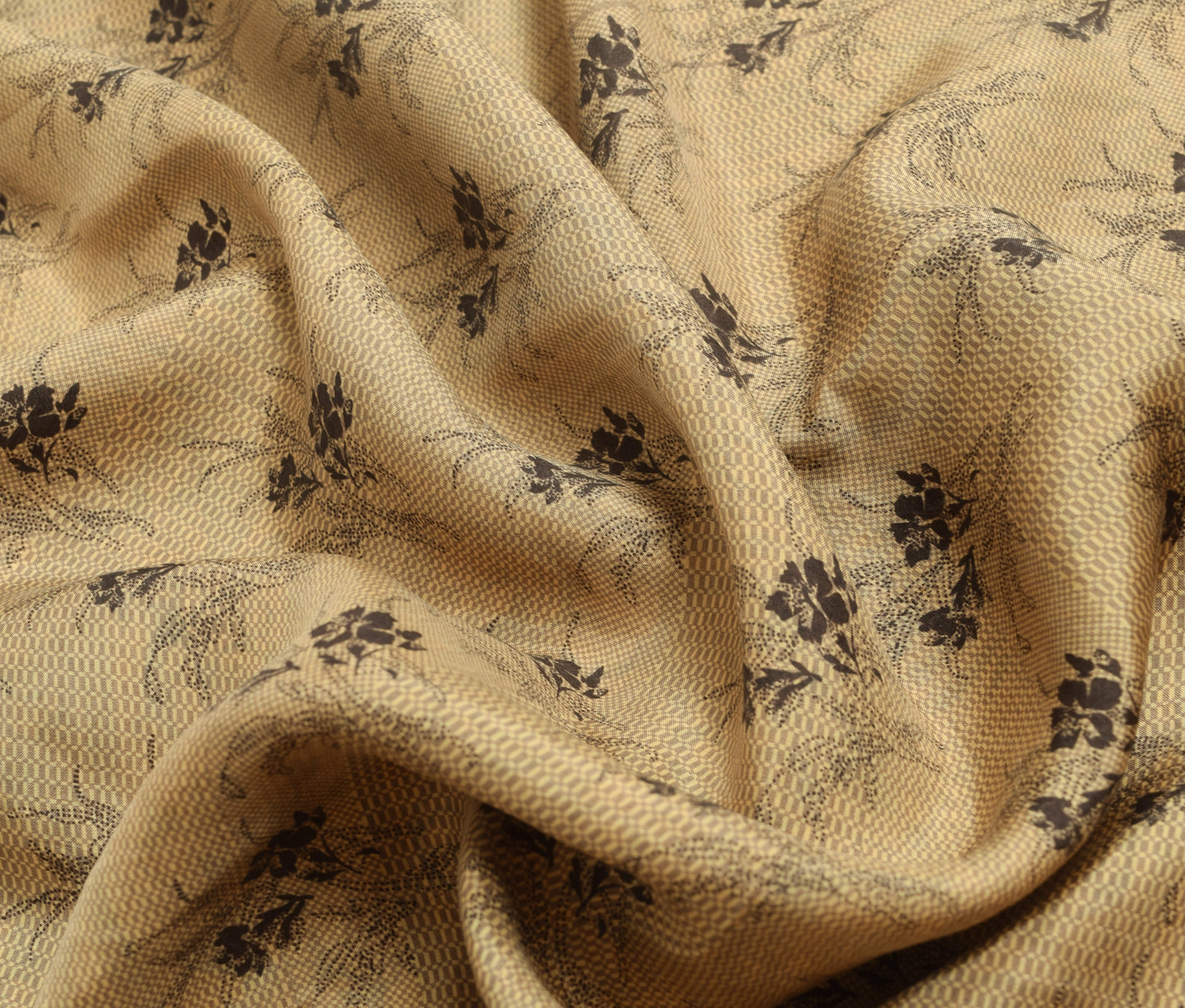 Sushila Vintage Saree 100% Pure Silk Printed Floral Soft Craft Indian Fabric